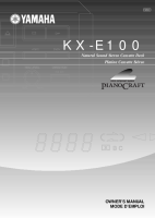 Yamaha KXE-100 - Owners Manual
